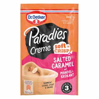 Dr. Oetker Paradies Creme softn crisp Salted Caramel mit Mandelkrokant (72g Beutel)