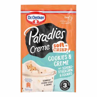 Dr. Oetker Paradies Creme softn crisp Cookies & Creme mit Schokostückchen & Cookies (78g Beutel)