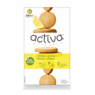 Belkorn activa Biscuits Lemon wenig Zucker (120g Packung Zitronenkekse)