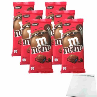 m&ms Cookie 6er Pack (6x165g Tafel Milchschokolade mit Mini m&ms und Keksstücken) + usy Block