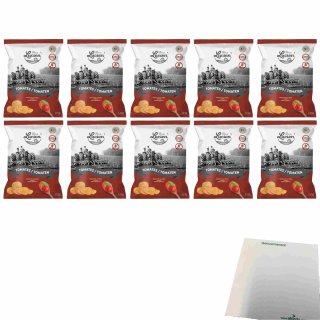 Les Chips de Lucien Tomate Basilikum 10er Pack (10x125g Beutel) + usy Block