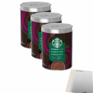 Starbucks Signature Chocolate 70% 3er Pack (3x300g Dose) + usy Block