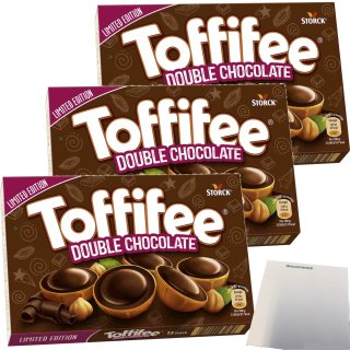 Toffifee Double Chocolate Limited Edition 3er Pack (3x125g Packung) + usy Block