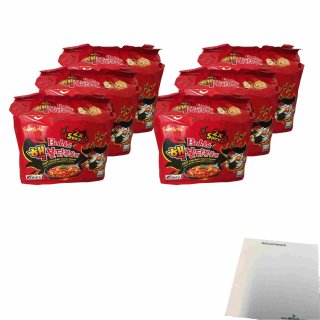 Samyang Hot Chicken Flavor Ramen Buldak 2x Spicy 6er Pack (6x 700g Packung) + usy Block