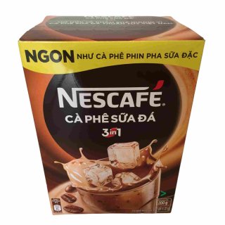 Nescafé 3 in 1 Eiskaffee ist so lecker wie Filterkaffee mit Kondensmilch (Karton 10er Pack x 20g)