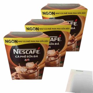 Nescafé 3 in 1 Eiskaffee ist so lecker wie Filterkaffee mit Kondensmilch 3er Pack (Karton 10er Pack x 20g) + usy Block