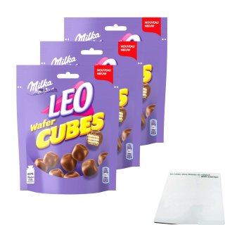 Milka Leo Wafer Cubes 3er Pack (3x150g Beutel) + usy Block