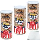 Popcorn Caramel Pop N Joy 3er Pack (3x170g Dose) + usy Block