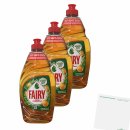 Fairy Geschirrspülmittel Mandarine & Ingwerblüte 3er Pack (3x450ml Flasche) + usy Block