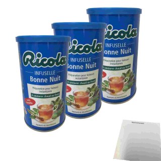 Ricola Infuselle Gute Nacht, Instant-Getränkezubereitung 3er Pack (3x200g Dose) + usy Block