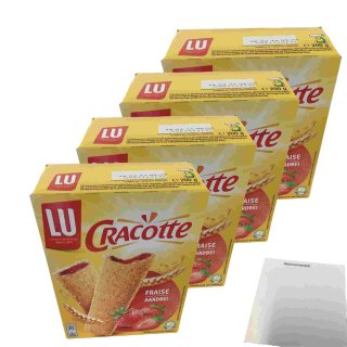LU Cracotte Knuspriger Toast mit Erdbeerfüllung 4er Pack (4x200g Packung) + usy Block