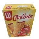 LU Cracotte Knuspriger Toast mit Erdbeerfüllung 4er Pack (4x200g Packung) + usy Block