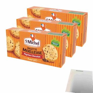 St Michel Galette Moelleuses Pepites Choco 3er Pack (3x180g Packung) + usy Block