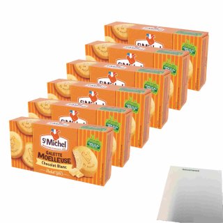 St Michel Galette Moelleuses Choco Blanc 6er Pack (6x180g Packung) + usy Block