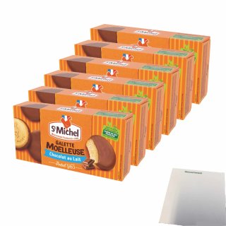 St Michel Galette Moelleuses Chocolat au Lait 6er Pack (6x180g Packung) + usy Block