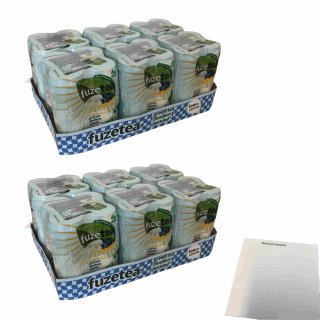 fuzetea greentea blueberry jasmine (Grüner Tee Blaubeere Jasmin) 2er Pack (2x24x330ml Dose) + usy Block