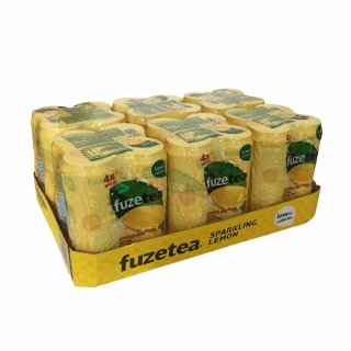 fuzetea Sparkling Lemon Black Tea (Zitronen Schwarztee mit Kohlensäurea) (24x330ml Dose)