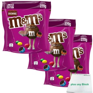 M&Ms Brownie 3er Pack (3x220g Beutel) limited Edition + usy Block