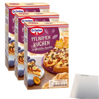 Dr. Oetker Pflaumen Kuchen 3er Pack (3x375g Packung) + usy Block