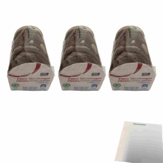 aro Feine Nürnberger Oblatenlebkuchen 3er Pack (3x200g Packung) + usy Block