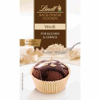 Lindt Back-Dekor Flocken Weiß für Kuchen & Gebäck (120g Packung)