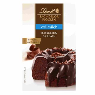 Lindt Back-Dekor Flocken Vollmilch für Kuchen & Gebäck (120g Packung)