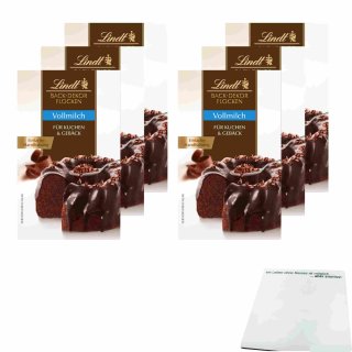 Lindt Back-Dekor Flocken Vollmilch für Kuchen & Gebäck 6er Pack (6x120g Packung) + usy Block