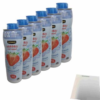 Jumbo Fruchtsirup Erdbeere mit Apfel ohne Zucker 6er Pack (6x750ml Flasche) + usy Block