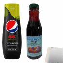 SodaStream Pepsi Max Lime Getränke-Sirup Zero Zucker + sodados Cola Fizzy Forest Fruits Bundle (1x0,44l, 1x0,5l Flasche) + usy Block