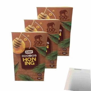 Jumbo Rooibos Honig 20 Teebeutel 3er Pack (3x30g Packung) + usy Block
