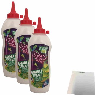 Lets Banane & Spinat Pfannkuchen Mix Shaker 3er Pack (3x175g Flasche) + usy Block