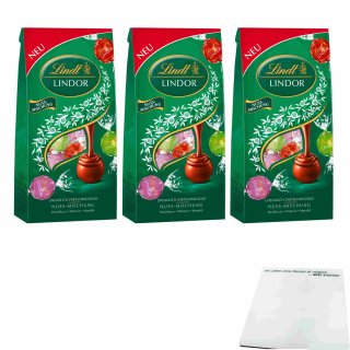 Lindt Lindor Nuss-Mischung 3er Pack (3x137g Beutel) + usy Block