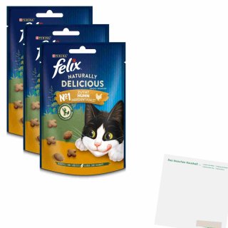 Felix Naturally Delicious Huhn 3er Pack (3x50g Packung) + usy Block