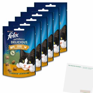 Felix Naturally Delicious Huhn 6er Pack (6x50g Packung) + usy Block