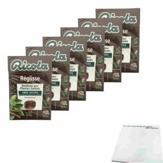 Ricola Réglisse Schweizer Lakritzbonbons 6er Pack (6x50g Packung) + usy Block