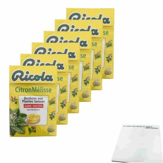 Ricola Zitronenmelisse Bonbons ohne Zucker 6er Pack (6x50g Packung) + usy Block
