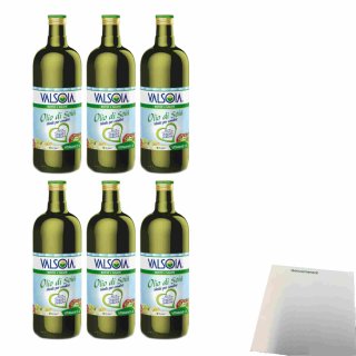 Valsoia Olio di Soia 6er Pack (Sojaöl, 6x1l Flasche) + usy Block