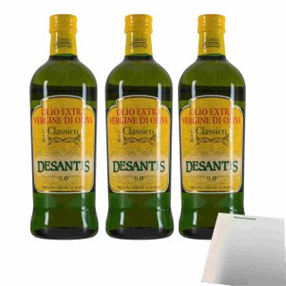 Desantis Olio Extra Vergine Di Oliva Classico 3er Pack (3x1l Flasche) + usy Block