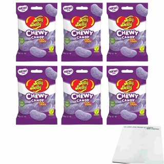Jelly Belly Chewy Candy Sour Grape 6er Pack (6x60g Beutel) + usy Block
