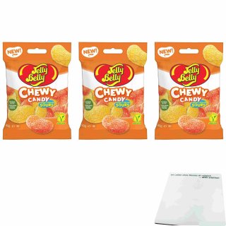 Jelly Belly Chewy Candy Lemon & Orange Sours 3er Pack (3x60g Beutel) + usy Block
