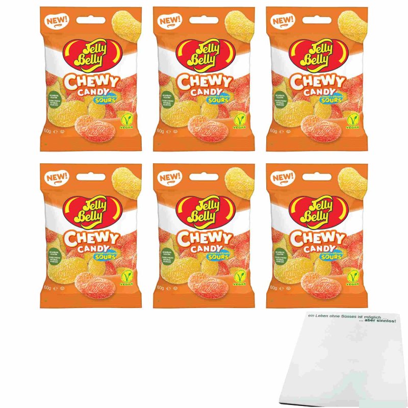 Jelly Belly Chewy Candy Lemon & Orange Sours 6er Pack (6x60g Beutel)