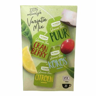 Jumbo 100% natuurlyk Variantie Mix (30g Packung grüner Tee: Pur, Cranberry, Kokos, Zitrone)