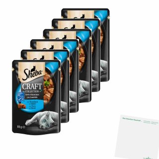 Sheba Craft Collection mit Thunfisch in Sauce 6er Pack (6x85g Packung) + usy Block