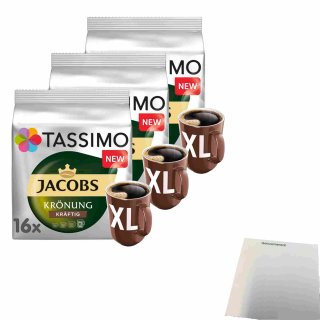 Tassimo Jacobs Krönung XL Kräftig 3er Pack (3x144g Packung) + usy Block