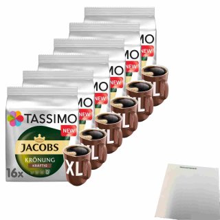 Tassimo Jacobs Krönung XL Kräftig 6er Pack (6x144g Packung) + usy Block