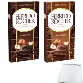 Ferrero Schokolade Original & Dunkel Testpaket (2x90g Tafel) + usy Block