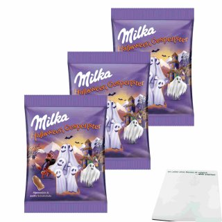 Milka Halloween Gespenster 3er Pack (3x120g Packung) + usy Block