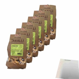 Puglia Sapori Taralli Gebäck mit Fenchel 6er Pack (6x250g Beutel) + usy Block