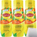 SodaStream Lipton Pfirsich Getränkesirup 3er Pack (3x0,44l Flasche) + usy Block