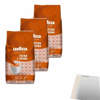 Lavazza Crema e Aroma Bohnen Kaffee 3er Pack (3x1kg Beutel) + usy Block